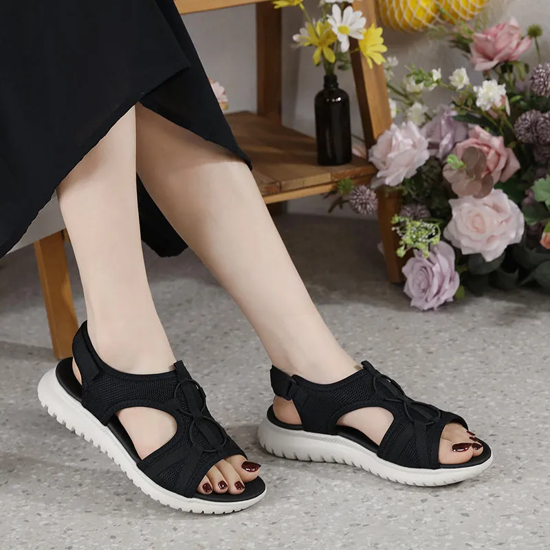 Owlkay Women Solid Color Hollow Out Casual Lady Sandals